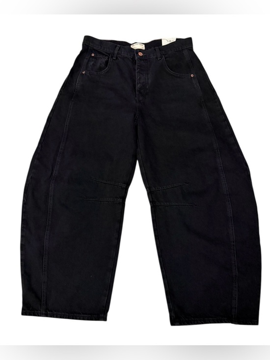 Free People 🖤 Good Luck 🍀 Barrel Jeans Black Mid Rise Size 29 - Picture 3 of 9